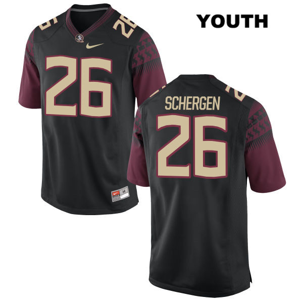 Youth NCAA Nike Florida State Seminoles #26 Joseph Schergen College Black Stitched Authentic Football Jersey IBX7469AZ